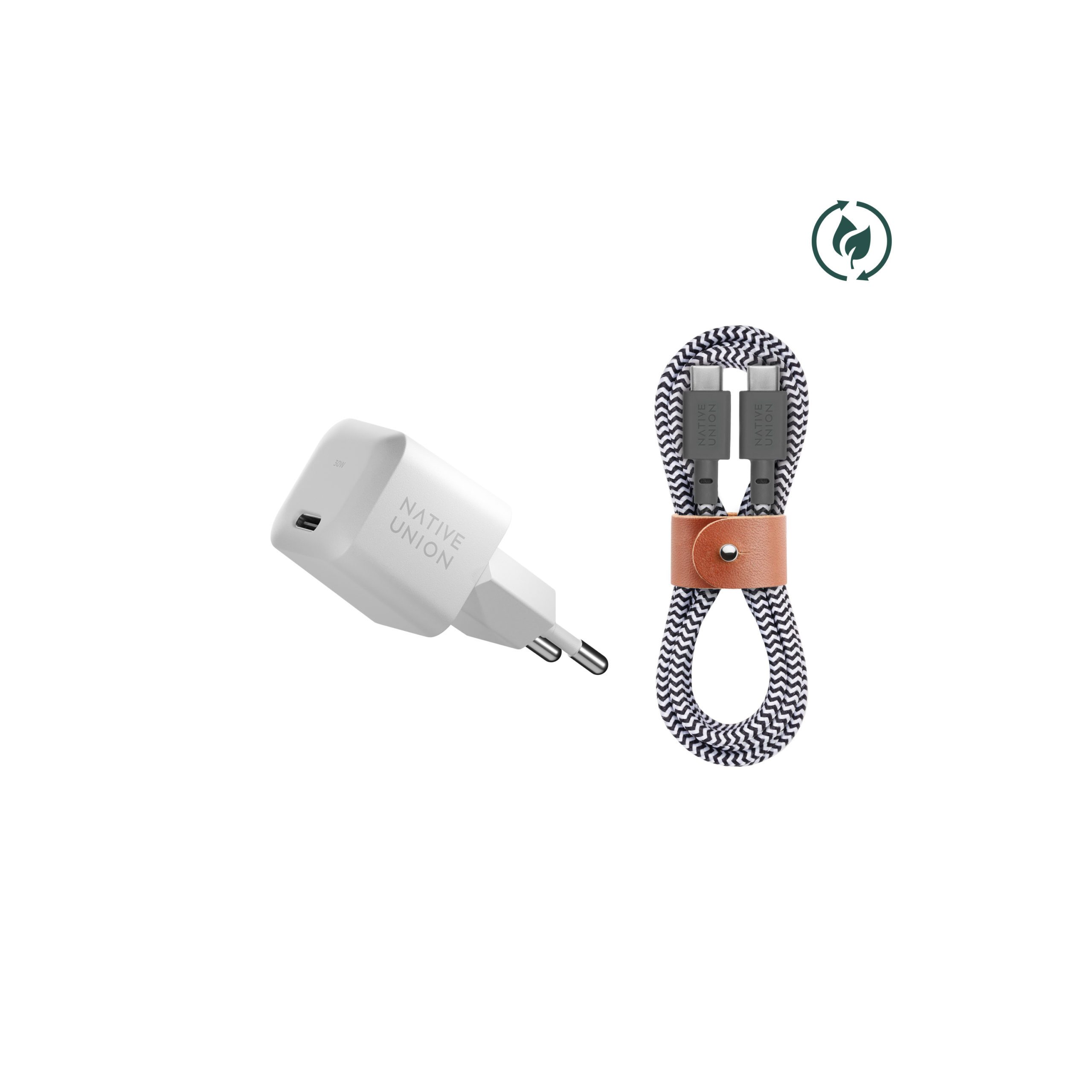 GaN Charger 30W+Cable C-C EU