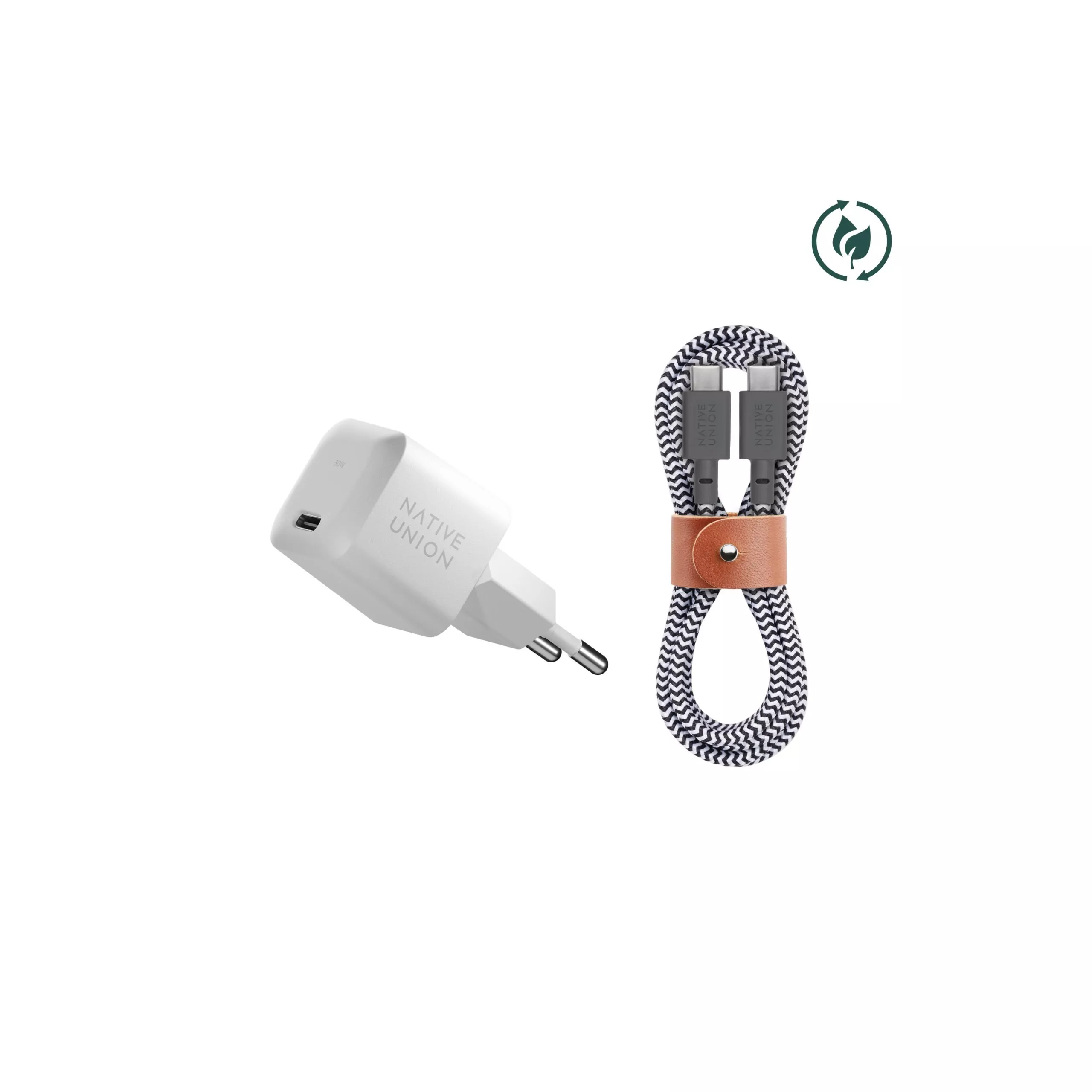 GaN Charger 30W+Cable C-C EU